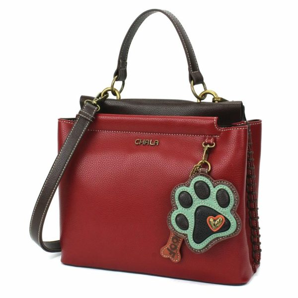 Totes & Satchels |  Charming Satchel – Pawprint Teal Totes & Satchels Black