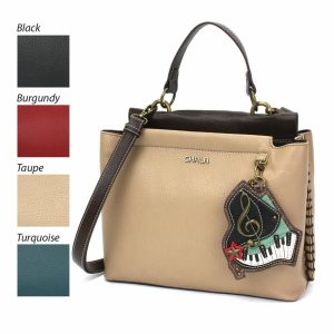 Totes & Satchels |  Charming Satchel – Piano Totes & Satchels Black