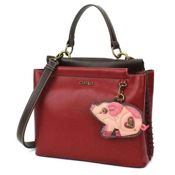 Totes & Satchels |  Charming Satchel – Pig Totes & Satchels Black