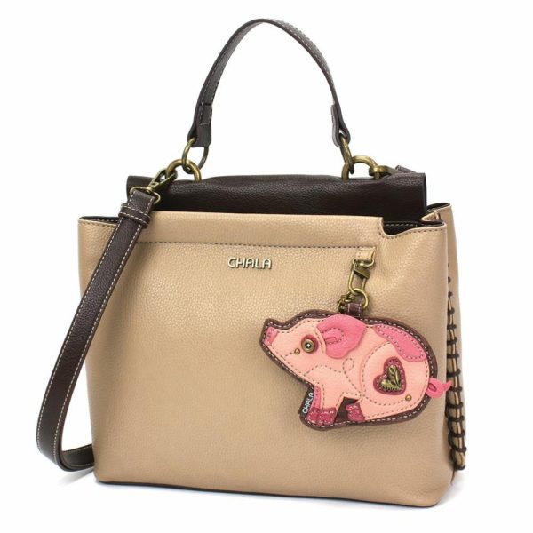 Totes & Satchels |  Charming Satchel – Pig Totes & Satchels Black