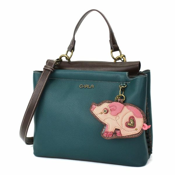 Totes & Satchels |  Charming Satchel – Pig Totes & Satchels Black