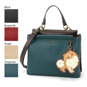 Totes & Satchels |  Charming Satchel – Pomeranian Totes & Satchels Black