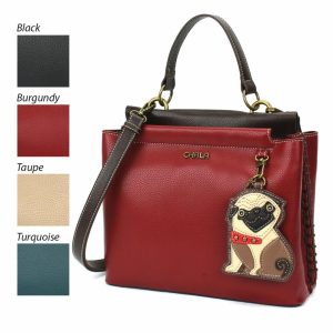 Totes & Satchels |  Charming Satchel – Pug Totes & Satchels Black