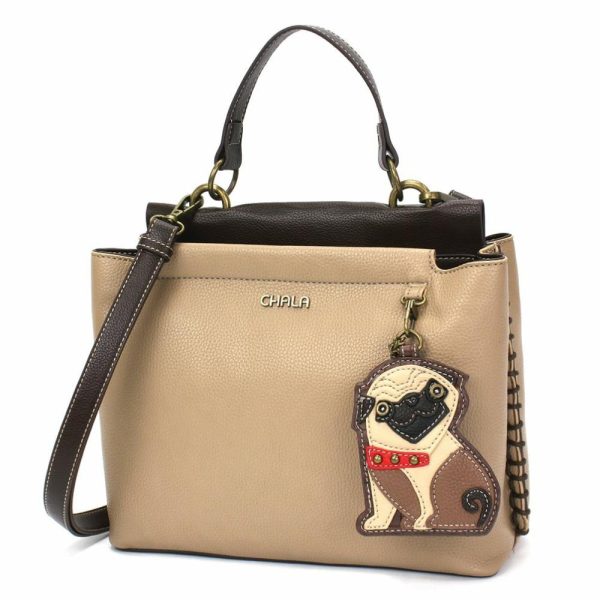 Totes & Satchels |  Charming Satchel – Pug Totes & Satchels Black