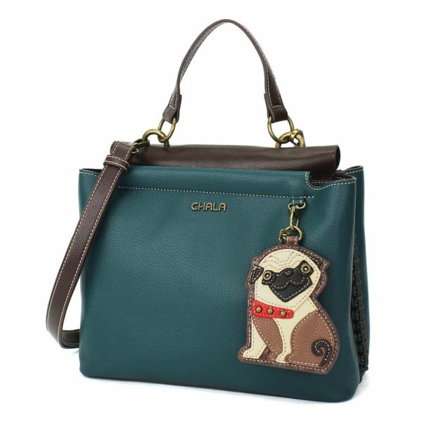 Totes & Satchels |  Charming Satchel – Pug Totes & Satchels Black