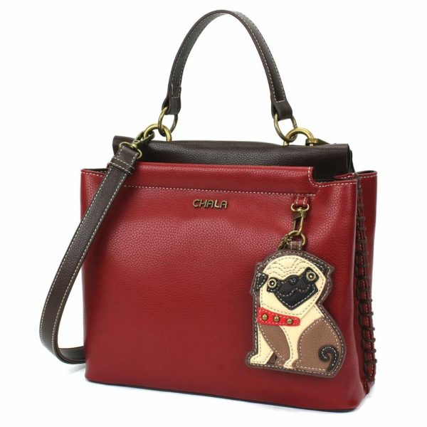 Totes & Satchels |  Charming Satchel – Pug Totes & Satchels Black