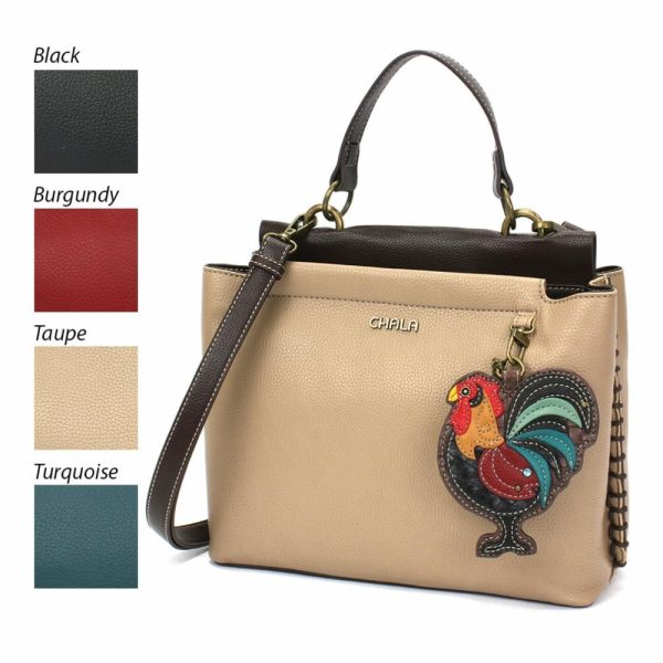 Totes & Satchels |  Charming Satchel – Rooster Totes & Satchels Black