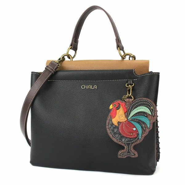 Totes & Satchels |  Charming Satchel – Rooster Totes & Satchels Black