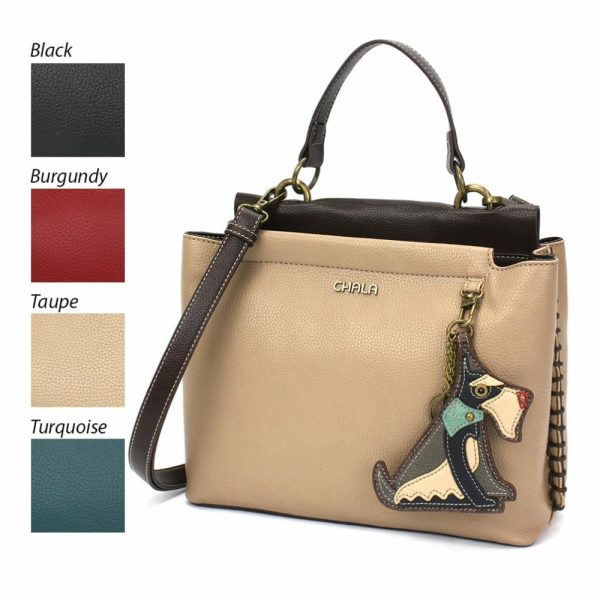 Totes & Satchels |  Charming Satchel – Schnauzer Totes & Satchels Black