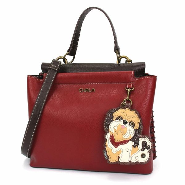 Totes & Satchels |  Charming Satchel – Shih Tzu Brown Totes & Satchels Black