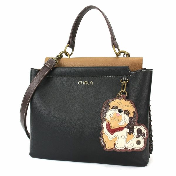 Totes & Satchels |  Charming Satchel – Shih Tzu Brown Totes & Satchels Black