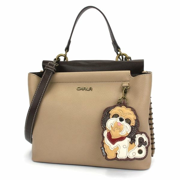 Totes & Satchels |  Charming Satchel – Shih Tzu Brown Totes & Satchels Black