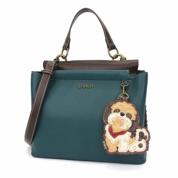 Totes & Satchels |  Charming Satchel – Shih Tzu Brown Totes & Satchels Black