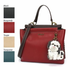 Totes & Satchels |  Charming Satchel – Shih Tzu White Totes & Satchels Black