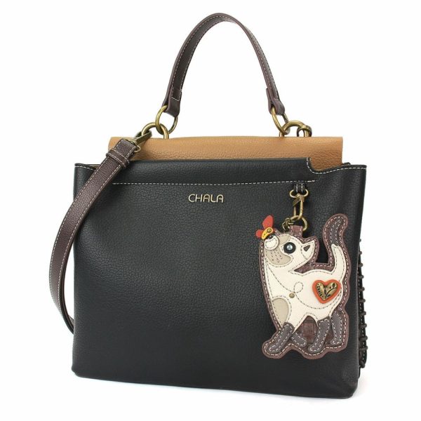 Totes & Satchels |  Charming Satchel – Slim Cat Totes & Satchels Black