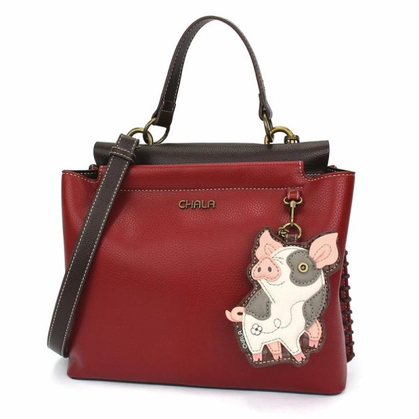 Totes & Satchels |  Charming Satchel – Spotted Pig Pink Totes & Satchels Black