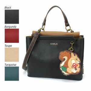 Totes & Satchels |  Charming Satchel – Squirrel A Totes & Satchels Black