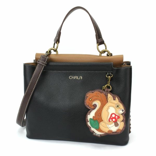 Totes & Satchels |  Charming Satchel – Squirrel A Totes & Satchels Black