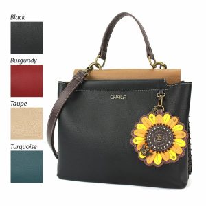 Totes & Satchels |  Charming Satchel – Sunflower Totes & Satchels Black