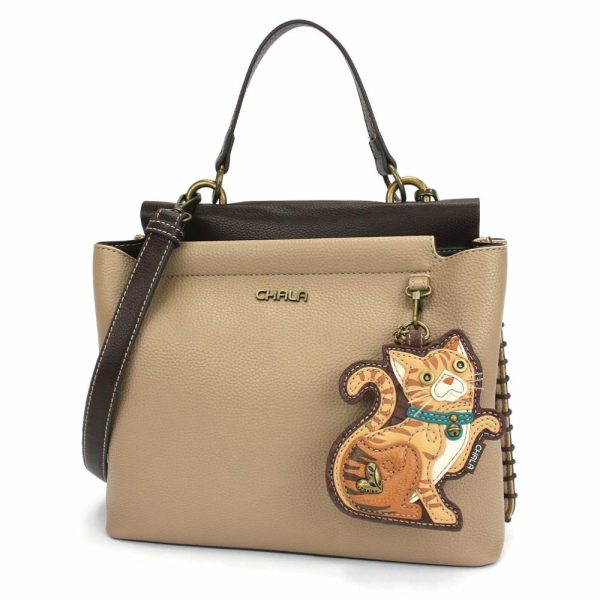 Totes & Satchels |  Charming Satchel – Tabby Cat Orange Totes & Satchels Black