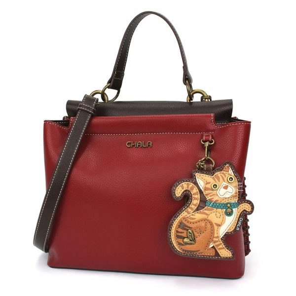 Totes & Satchels |  Charming Satchel – Tabby Cat Orange Totes & Satchels Black