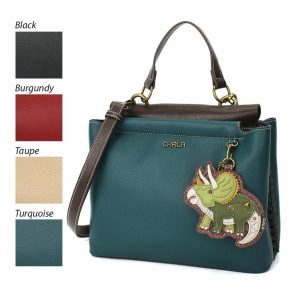 Totes & Satchels |  Charming Satchel – Triceratops Totes & Satchels Black