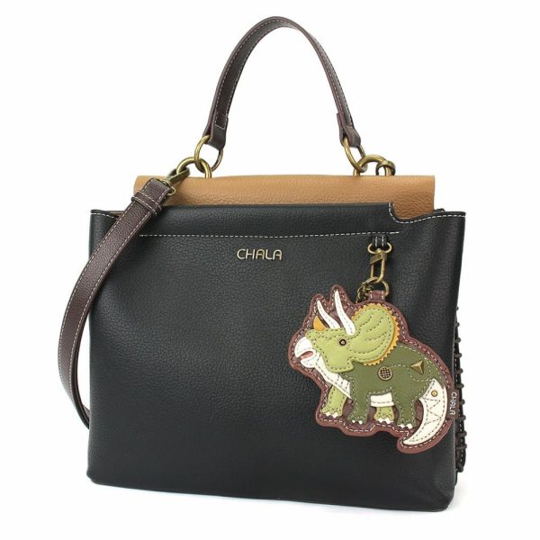 Totes & Satchels |  Charming Satchel – Triceratops Totes & Satchels Black