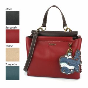 Totes & Satchels |  Charming Satchel – Whale Family Totes & Satchels Black