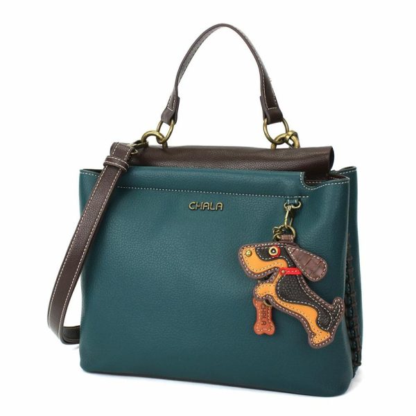 Totes & Satchels |  Charming Satchel – Wiener Dog Totes & Satchels Black