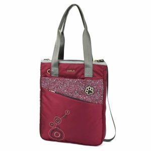 Totes & Satchels |  Cv – Venture Zip Around Tote – Pawprint Totes & Satchels Burgundy Approx