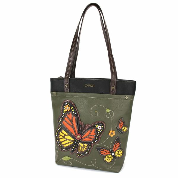 Totes & Satchels |  Deluxe Everyday Tote – Monarch Butterfly Totes & Satchels Olive Approx