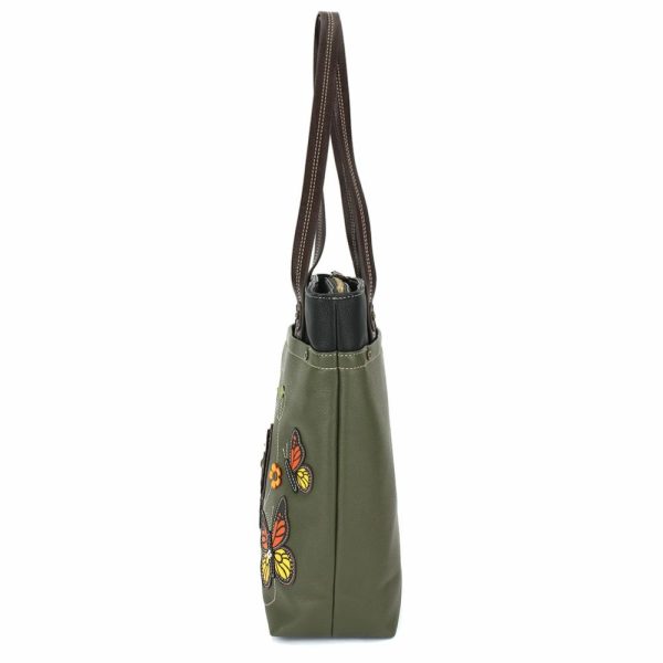 Totes & Satchels |  Deluxe Everyday Tote – Monarch Butterfly Totes & Satchels Olive Approx