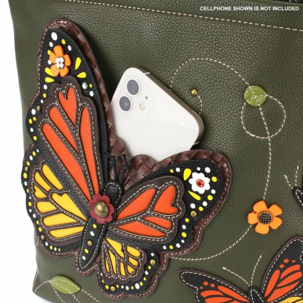 Totes & Satchels |  Deluxe Everyday Tote – Monarch Butterfly Totes & Satchels Olive Approx