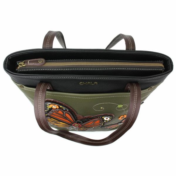 Totes & Satchels |  Deluxe Everyday Tote – Monarch Butterfly Totes & Satchels Olive Approx