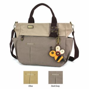 Totes & Satchels |  Multi Pocket Tote – Bee Totes & Satchels Dark Gray