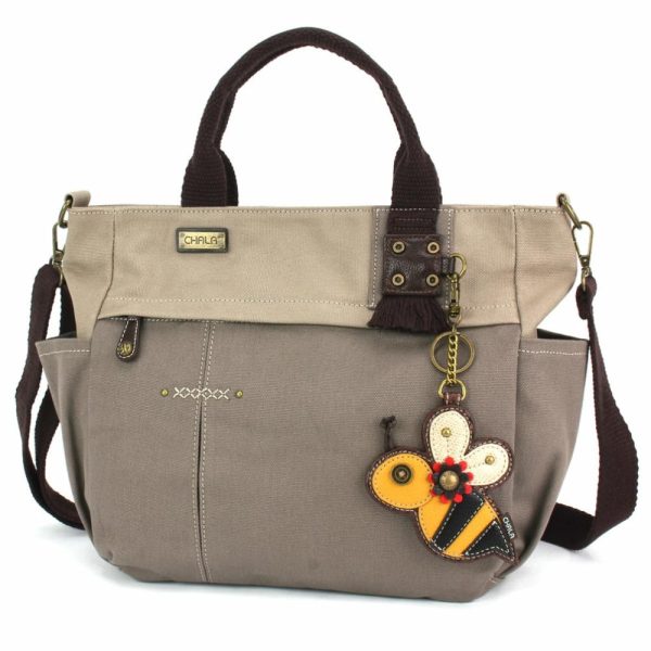 Totes & Satchels |  Multi Pocket Tote – Bee Totes & Satchels Dark Gray