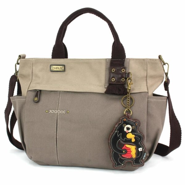 Totes & Satchels |  Multi Pocket Tote – Black Bear Totes & Satchels Dark Gray