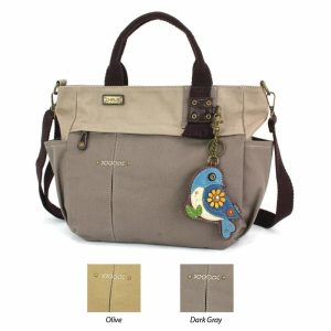 Totes & Satchels |  Multi Pocket Tote – Blue Bird Totes & Satchels Dark Gray