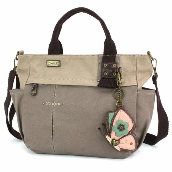 Totes & Satchels |  Multi Pocket Tote – Butterfly Totes & Satchels Dark Gray