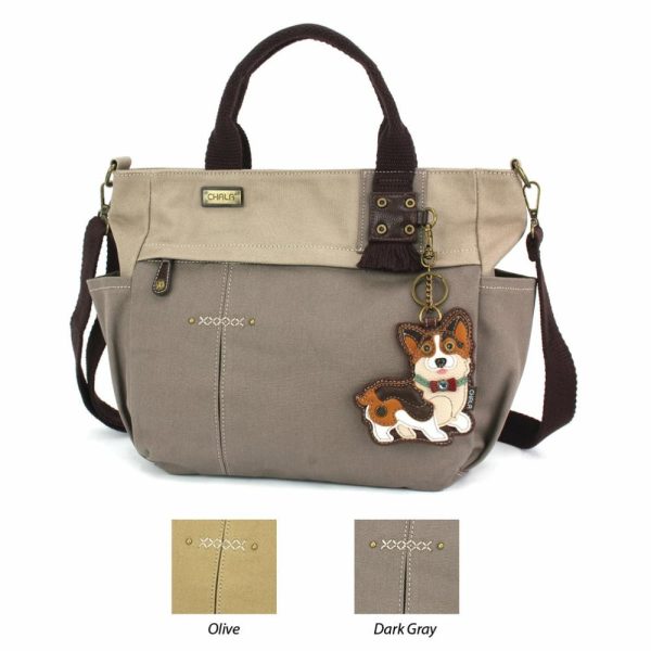 Totes & Satchels |  Multi Pocket Tote – Cardigan Corgi Totes & Satchels Dark Gray