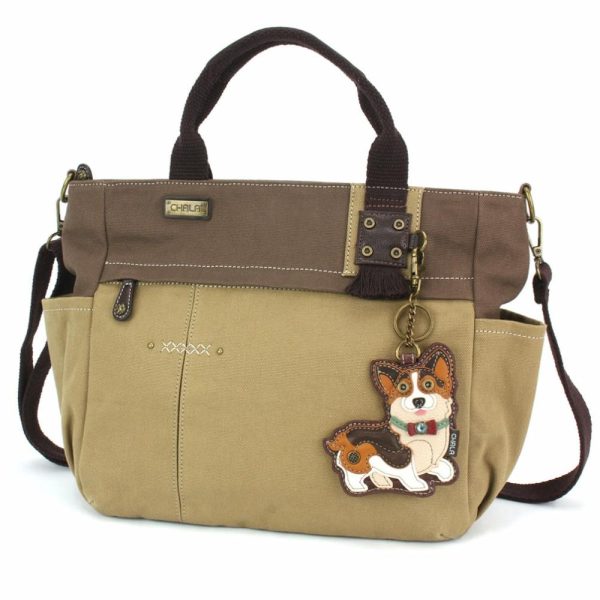 Totes & Satchels |  Multi Pocket Tote – Cardigan Corgi Totes & Satchels Dark Gray