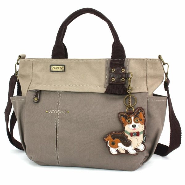 Totes & Satchels |  Multi Pocket Tote – Cardigan Corgi Totes & Satchels Dark Gray