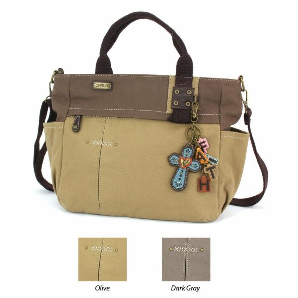 Totes & Satchels |  Multi Pocket Tote – Charming Charms Cross+Faith Totes & Satchels Dark Gray