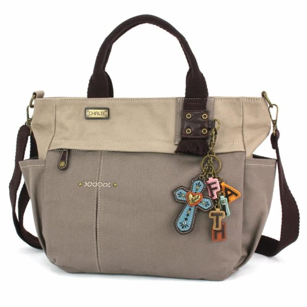 Totes & Satchels |  Multi Pocket Tote – Charming Charms Cross+Faith Totes & Satchels Dark Gray