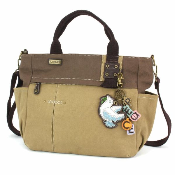 Totes & Satchels |  Multi Pocket Tote – Charming Charms Dove+Peace Totes & Satchels Dark Gray