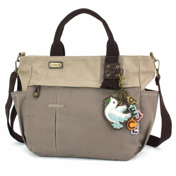 Totes & Satchels |  Multi Pocket Tote – Charming Charms Dove+Peace Totes & Satchels Dark Gray