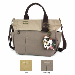 Totes & Satchels |  Multi Pocket Tote – Cow Totes & Satchels Dark Gray