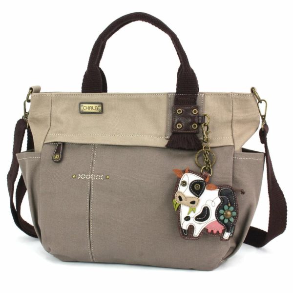 Totes & Satchels |  Multi Pocket Tote – Cow Totes & Satchels Dark Gray