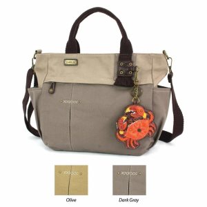 Totes & Satchels |  Multi Pocket Tote – Crab Orange Totes & Satchels Dark Gray