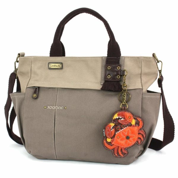 Totes & Satchels |  Multi Pocket Tote – Crab Orange Totes & Satchels Dark Gray